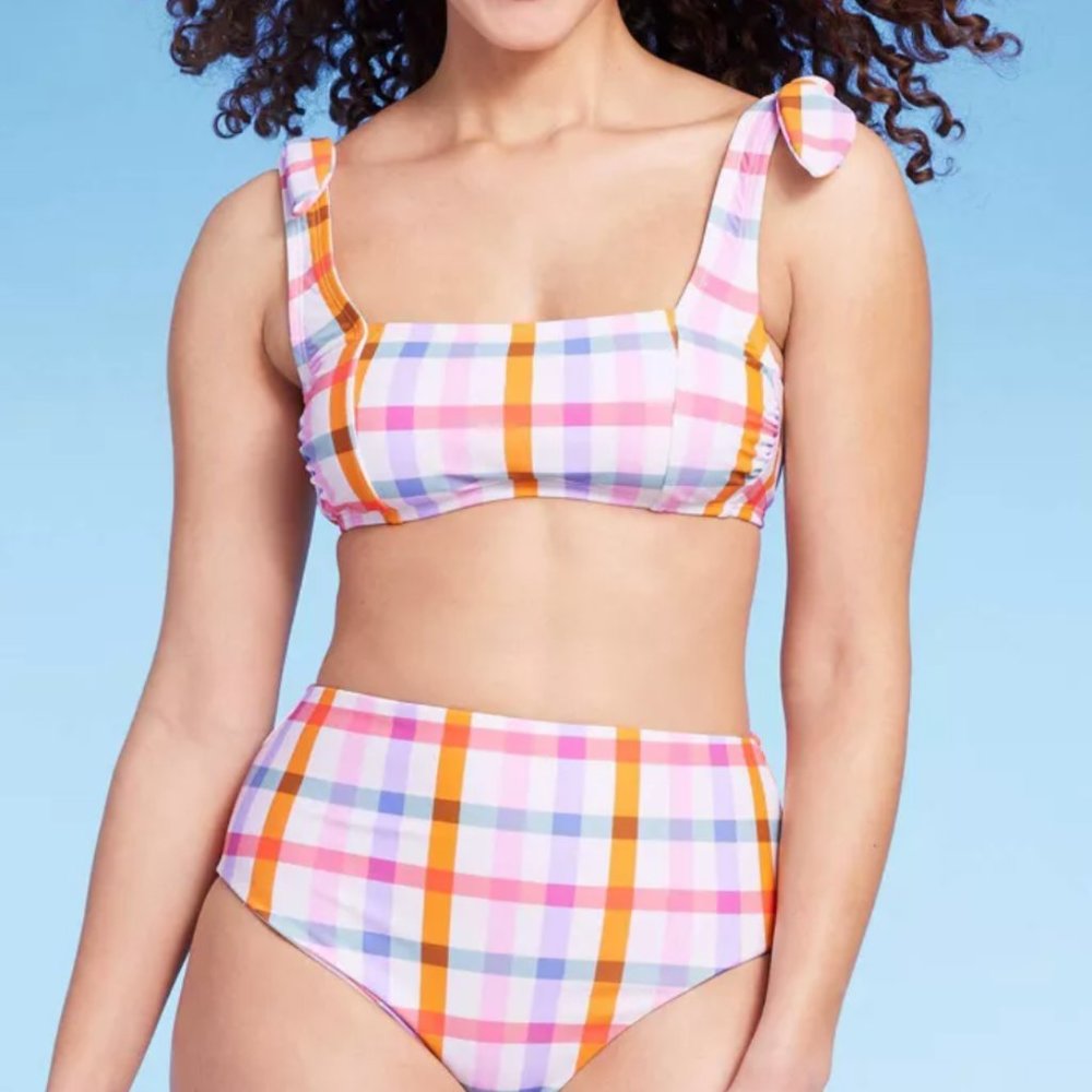 Kona Sol Plaid High Waist Bikini